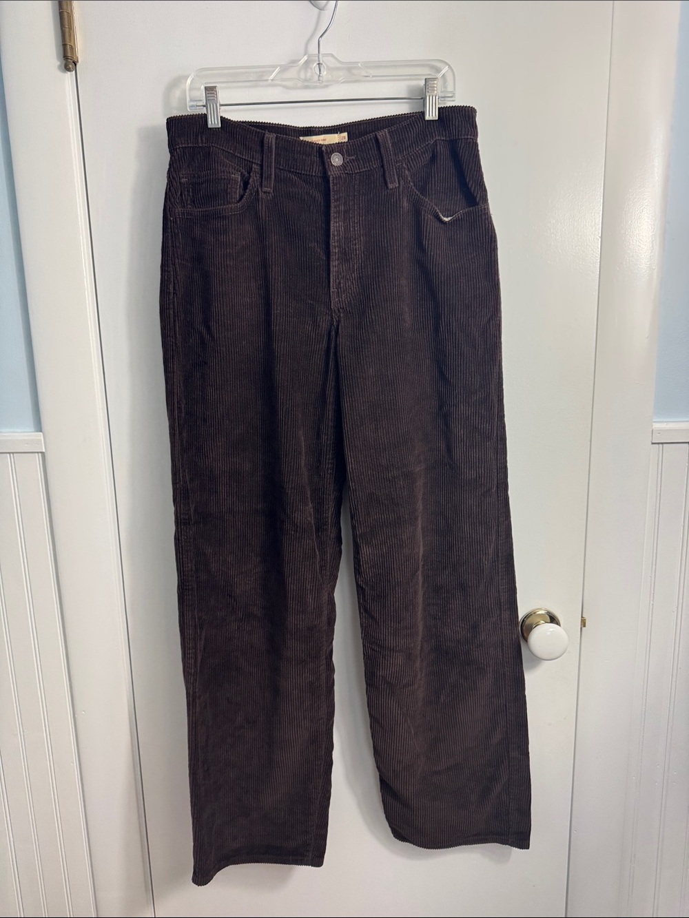 Levi’s BAGGY DAD CORDUROY WOMEN'S PANTS Brown Size 28 - Picture 2 of 9